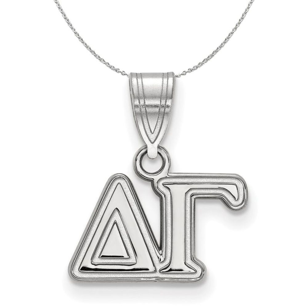 Sterling Silver Delta Gamma Medium Greek Necklace - 16 Inch